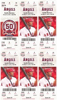 Lot of (6) Mike Trout Milestone Tickets Including 1st MLB Hit and Cycle 